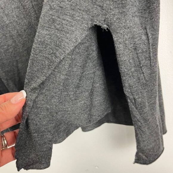 Aritzia Wilfred Free Simone Gray/Black Shirt w/ Faux Leather Embellishments - Picture 8 of 11